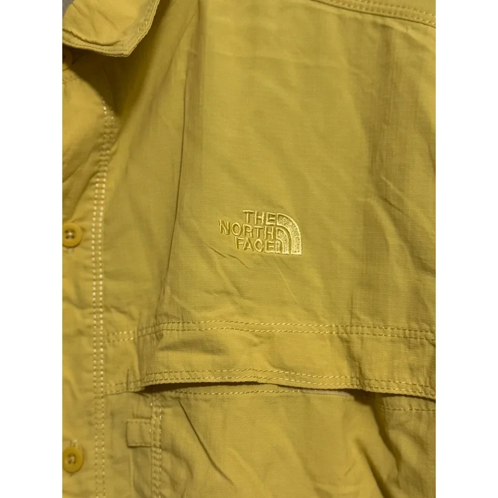 The North Face Mens XXL Yellow Short Sleeve Fishing Hiking Vent Shirt Outdoor
